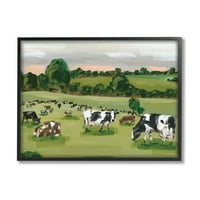 Stupell Industries kravju travnjaci kravlje stakleni turističke ravnice za sunčanje, 11, dizajn od hollihocks