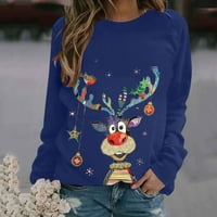 Ženska ružna Božićna dukserica sa Crewneck-om smiješna novost Irvas grafički Dugi rukav džemper majica