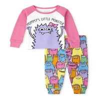 Dječje mjesto Djevojke i dječje djevojčice Little Monster Snug Fit pamuk pidžame, size Newborn-6t