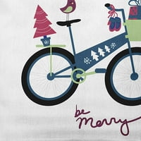 Jednostavno Daisy Višebojni Merry Bird Bike Božić Meki Preden Poliester Dekorativni Jastuk Za Bacanje,