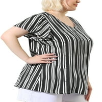 Jedinstvene povoljne ženske bluze Plus veličine kratkih rukava sa labavim prugama