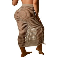 Žene Seksi Izdubljene Mrežaste Suknje Pokrivač Za Plažu Ljetna Mreža Za Ribu Kupaći Kostim Sheer Maxi