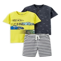 Carterovo dijete minskih i malih majica za dječake i kratke hlače, 3-komad, veličine 12m-5t