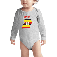 Karta Zastave Ugande Baby Long Slevve Bodiji