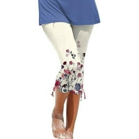 Obrezane mršave joge hlače za žene čišćenje ljeto opušteno visoke elastične pantalone za struku Crckstring