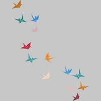 Leteći papirni kranovi Ptice Muški atletski Heather Krem grafički tee - Dizajn ljudi XL