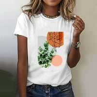 Žene Ljeto TOP modne udobne košulje Grafički tee kratki rukavi Pulover Crew izrez labavi majica