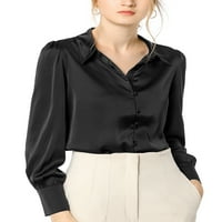 Jedinstvena Radna košulja za žene sa dugmetom na dole, spušteni ovratnik sa lisnatim rukavom