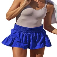 Eyicmarn ženske sportske kratke hlače sa širokim elastičnim strukom, jednobojna džepna odjeća za široku