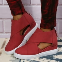 Openwork Slope heel kožne cipele za žene sa patentnim zatvaračem slobodno vrijeme žensko ljeto izdubite