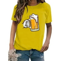 Ženske Plus Size ljetni vrhovi modni štampani okrugli vrat festival piva na plaži majica vrhovi pulover