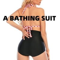Leey-World Plus Swimsuit za žene Ženski kupaći kostimi za kupaći kostim Ruched Thong Dvije kupalište Ružičasto,